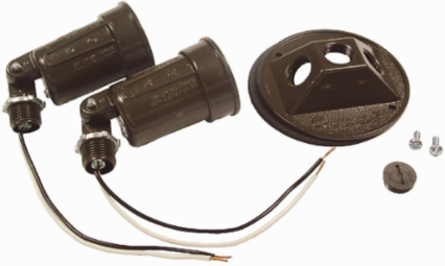 Weatherproof Combination Cover 4 Inch for PAR 38 Lamps, Bronze, Includes 2 Lampholders