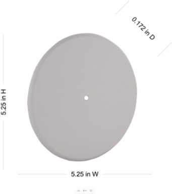 5 in. Round Closure Plate, Blank, Universal Mount Strap, Off-White