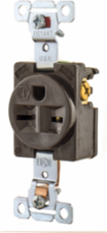 Commercial Grade Receptacle, 15A 250V, 2-Pole 3-Wire Grounding, 6-15R, Brown, 3.28 Inch