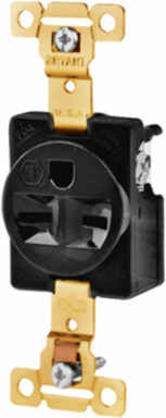 Commercial Grade 15A 250V Receptacle, 2-Pole 3-Wire, NEMA 6-15R, Black