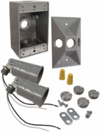 Rectangular Weatherproof Lighting Kit for 75-150W PAR 38 Lamps, 3.336 x 10 x 4.594 Inch