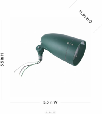 Weatherproof Bullet Lampholder for 75-150W PAR 38 & R-40 Lamps, 6.25 Inch, Green