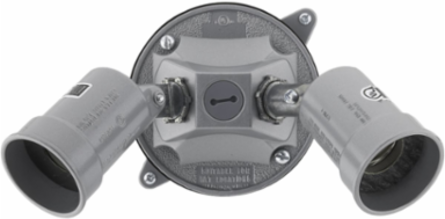 4 Inch Round Weatherproof Lighting Kit for 75-150W PAR 38 Lamps, Gray, UL Listed