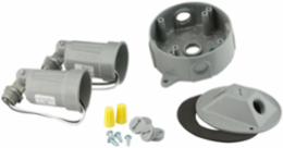 4 Inch Round Weatherproof Lighting Kit for 75-150W PAR 38 Lamps, Gray, UL Listed