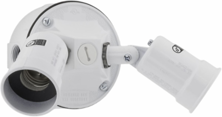 4 Inch Round Weatherproof Lighting Kit for 75-150W PAR38 Lamps, Includes 2 Lampholders, White