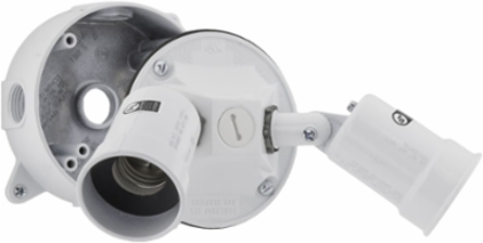 4 Inch Round Weatherproof Lighting Kit for 75-150W PAR38 Lamps, Includes 2 Lampholders, White