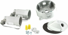 4 Inch Round Weatherproof Lighting Kit for 75-150W PAR38 Lamps, Includes 2 Lampholders, White