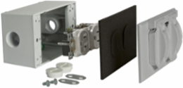 1-Gang Weatherproof Flip Cover Kit, Includes WR/TR Duplex, Box, and Cover, Gray