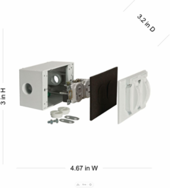 1-Gang Weatherproof Flip Cover Kit, Includes WR/TR Duplex, Box, and Cover, White