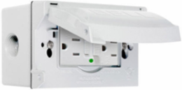 1-Gang Outdoor Self-Test GFCI Flip Cover Kit, Weatherproof, 3 Outlets, White