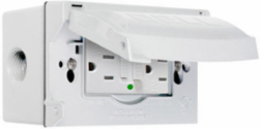 1-Gang, Complete Flip Cover Kit, Self Test GFCI, Flip Cover, Box, Receptacle, White