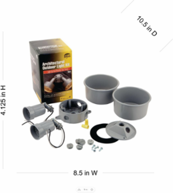 4 Inch Round Weatherproof Light Kit for 75-150W PAR 38 Lamps, Gray