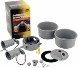 4 Inch Round Weatherproof Light Kit for 75-150W PAR 38 Lamps, Gray