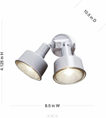 4 Inch Round Weatherproof Lighting Kit for 75-150W PAR38 Lamps, Includes Lampholders