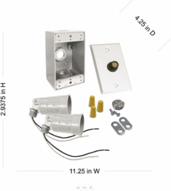 Weatherproof Lighting Kit for 75-150W PAR 38 Lamps, Includes 2 Lampholders, White