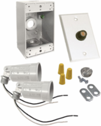 Weatherproof Lighting Kit for 75-150W PAR 38 Lamps, Includes 2 Lampholders, White