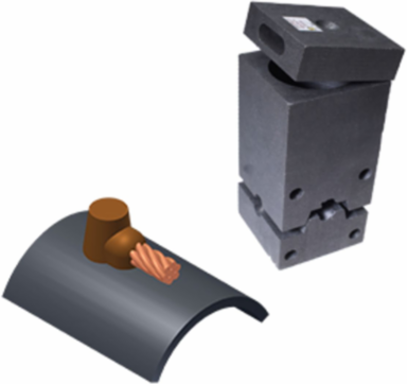 Exothermic Mold for #6 Stranded Conductor, Graphite, 4 Inch & Larger Pipe