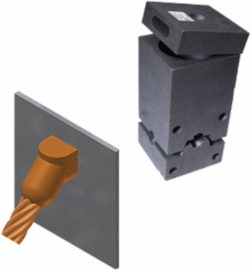 Exothermic Mold 3/0 Stranded Run to Vertical Steel, Graphite Material