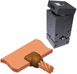 Exothermic Mold for 2/0 Stranded Run to 1/4 Inch x 1-1/2 Inch Bar, Graphite