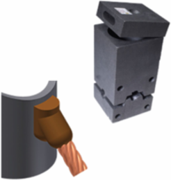 Exothermic Mold for 1/0 Stranded Run to 4 Inch Vertical Pipe, Graphite