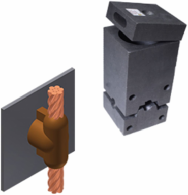 Exothermic Mold 2/0 Stranded to Vertical Steel, Graphite