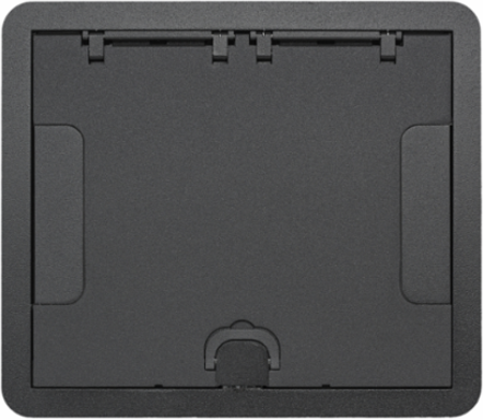 6/10-Gang Rectangular Concrete Floor Box Cover, Black Powder Coat