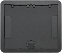 6/10-Gang Rectangular Concrete Floor Box Cover, Black Powder Coat