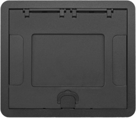 Surface Cover Assembly for 6/10-Gang Concrete Floor Box, Black Powder Coat