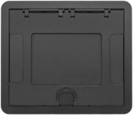 Surface Cover Assembly for 6/10-Gang Concrete Floor Box, Black Powder Coat