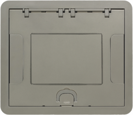 Rectangular Surface Cover Assembly, Cast Aluminum, 14.75 Inch x 10 Inch, Nickel Finish, 6 or 10-Gang