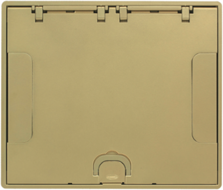 Flush Cover Assembly for 6-10 Gang Concrete Floor Box, Brass Finish