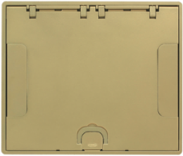 Flush Cover Assembly for 6-10 Gang Concrete Floor Box, Brass Finish