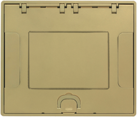Flush Cover Assembly for 6/10-Gang Concrete Floor Box, Brass Finish