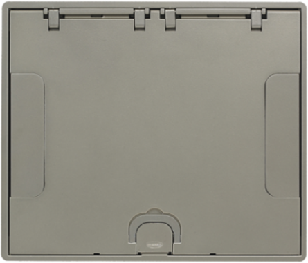 Rectangular Flush Cover Assembly, 6-10 Gang, Cast Aluminum, Nickel Finish