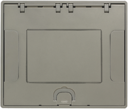 Rectangular Floor Box Cover, 6-10 Gang, Nickel, Cast Aluminum, ADA Compliant