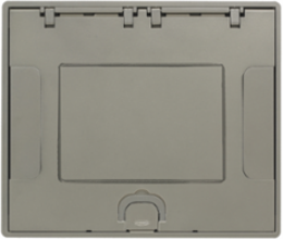 Rectangular Floor Box Cover, 6-10 Gang, Nickel, Cast Aluminum, ADA Compliant