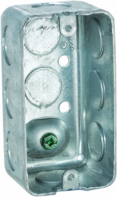 Handy Box Junction Box, 4 Inch x 2 Inch, 1-7/8 Inch Deep, Grit 13.0 cu in, Steel