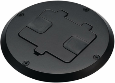 Single Gang Floor Box Kit with 15A Duplex Recessed Receptacle, featuring one Type A and one Type C USB charging port
