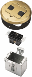 Single Gang Floor Box Kit with 15A Duplex Recessed Receptacle, featuring one Type A and one Type C USB charging port