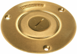 3-7/8 Inch Round Brass Floor Box Cover with Threaded 1 Inch Combination Plug