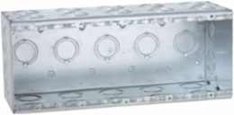 5-Gang Masonry Box, Nongangable, 3-1/2 Inch Deep, Grit 1/2-3/4 Inch Concentric Knockouts