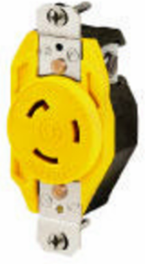 Marine Grade Flush Receptacle, 20A 125V, L5-20R, 2-Pole 3-Wire, Corrosion Resistant