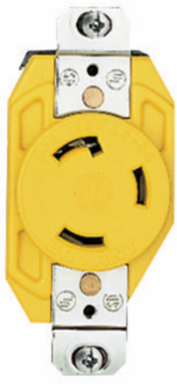 Marine Grade Flush Receptacle, 20A 125V, L5-20R, 2-Pole 3-Wire, Corrosion Resistant