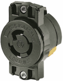 Industrial Panel Mount Receptacle 15A 250V 2-Pole 3-Wire Grounding L6-15R 1.94" Mounting