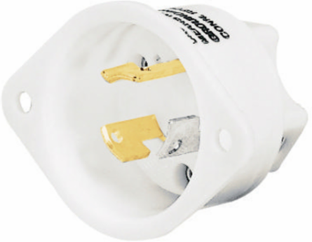 Industrial Flanged Inlet Locking Device, 15A 250V, L6-15P, 2-Pole 3-Wire Grounding