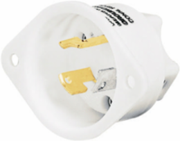 Industrial Flanged Inlet Locking Device, 15A 250V, L6-15P, 2-Pole 3-Wire Grounding