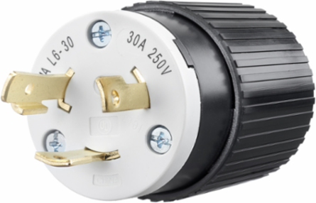 Industrial Male Plug 30A 250V L6-30P 2-Pole 3-Wire Screw Terminal 2.13 Inch