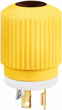 Marine Grade Male Plug 30A 250V L6-30P 2-Pole 3-Wire Yellow Corrosion Resistant