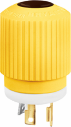 Marine Grade Male Plug 30A 250V L6-30P 2-Pole 3-Wire Yellow Corrosion Resistant