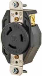 Locking Receptacle, 20A 600V AC, 2-Pole 3-Wire Grounding, L9-20R, Composite, 3.28 Inch